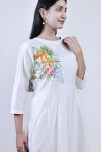 Full Sleeves floral hand-painted kurta