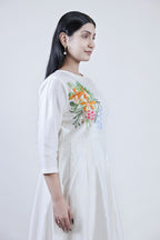 Full Sleeves floral hand-painted kurta
