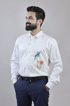 Full Sleeves Hand-painted flora and fauna shirt