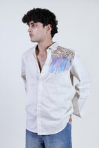 Long sleeves white linen shirt