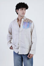 Long sleeves white linen shirt