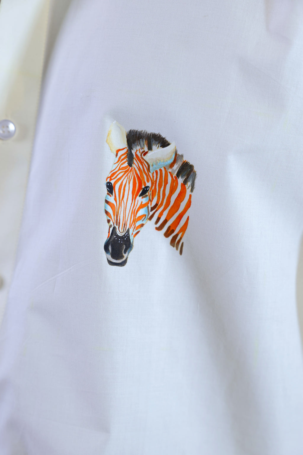 Full sleeves hand-painted Zebra shirt