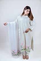 Full Sleeves hand-painted floral kurta
