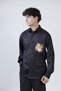 Full Sleeves Hand Painted Black Shirt