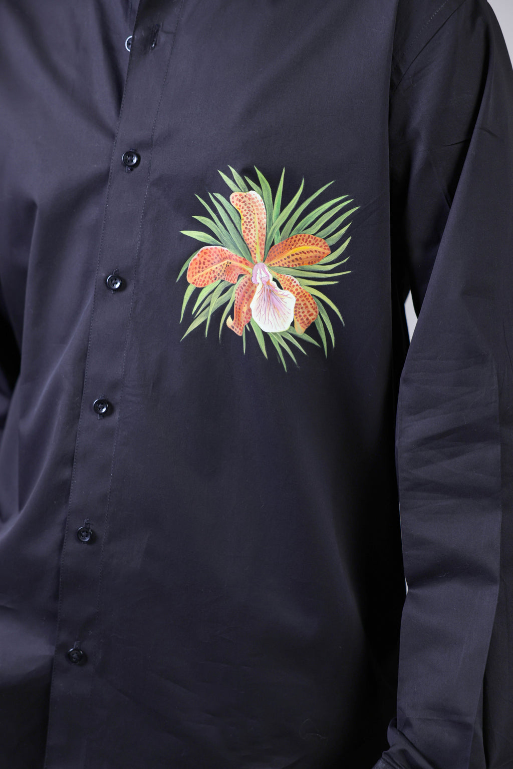 Full Sleeves Hand Painted Black Shirt