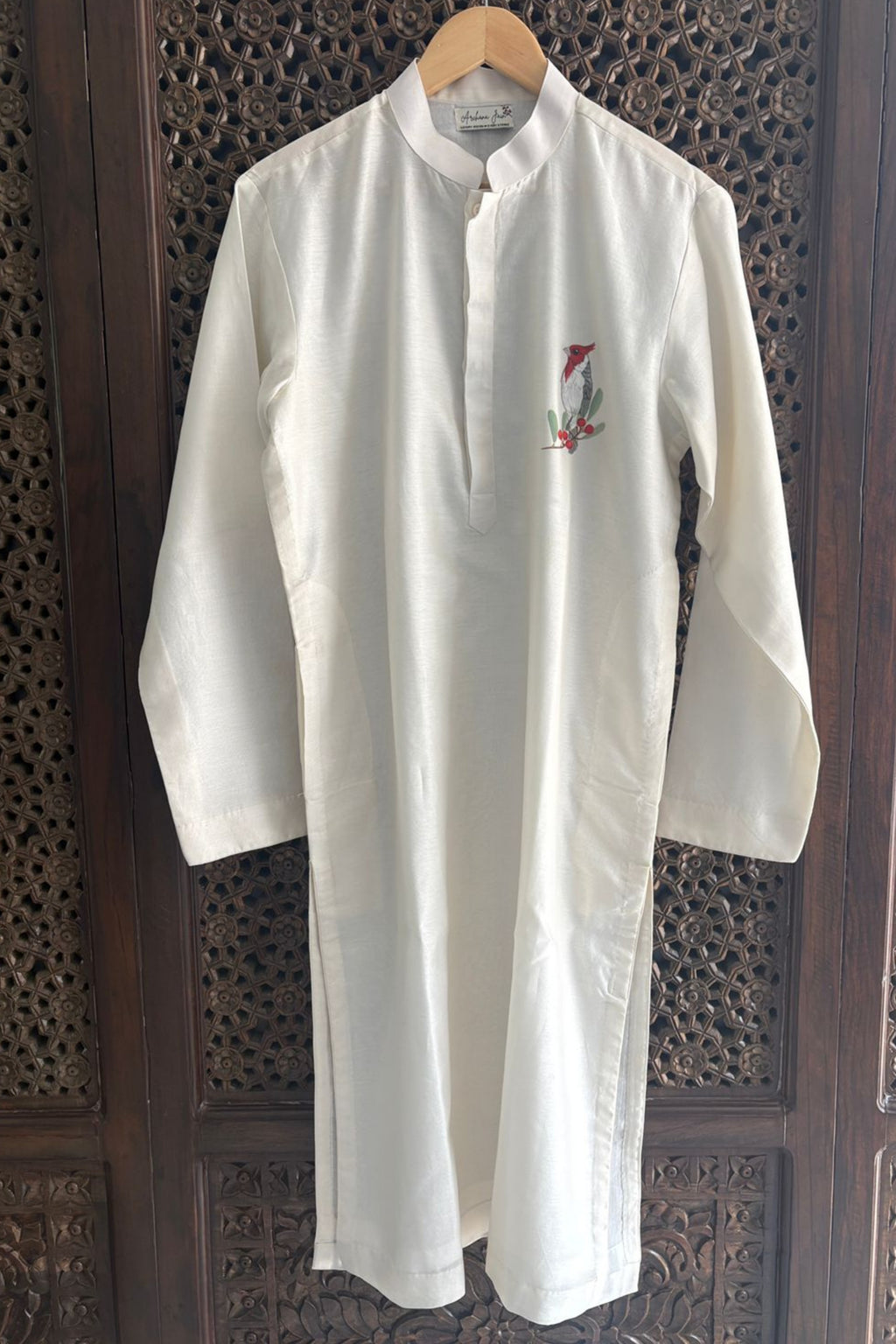 Scarlet Bird Hand-Painted Kurta Set