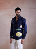 Lotus Noir Hand-Painted Shirt (A)