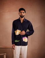 Lotus Noir Hand-Painted Shirt (B)