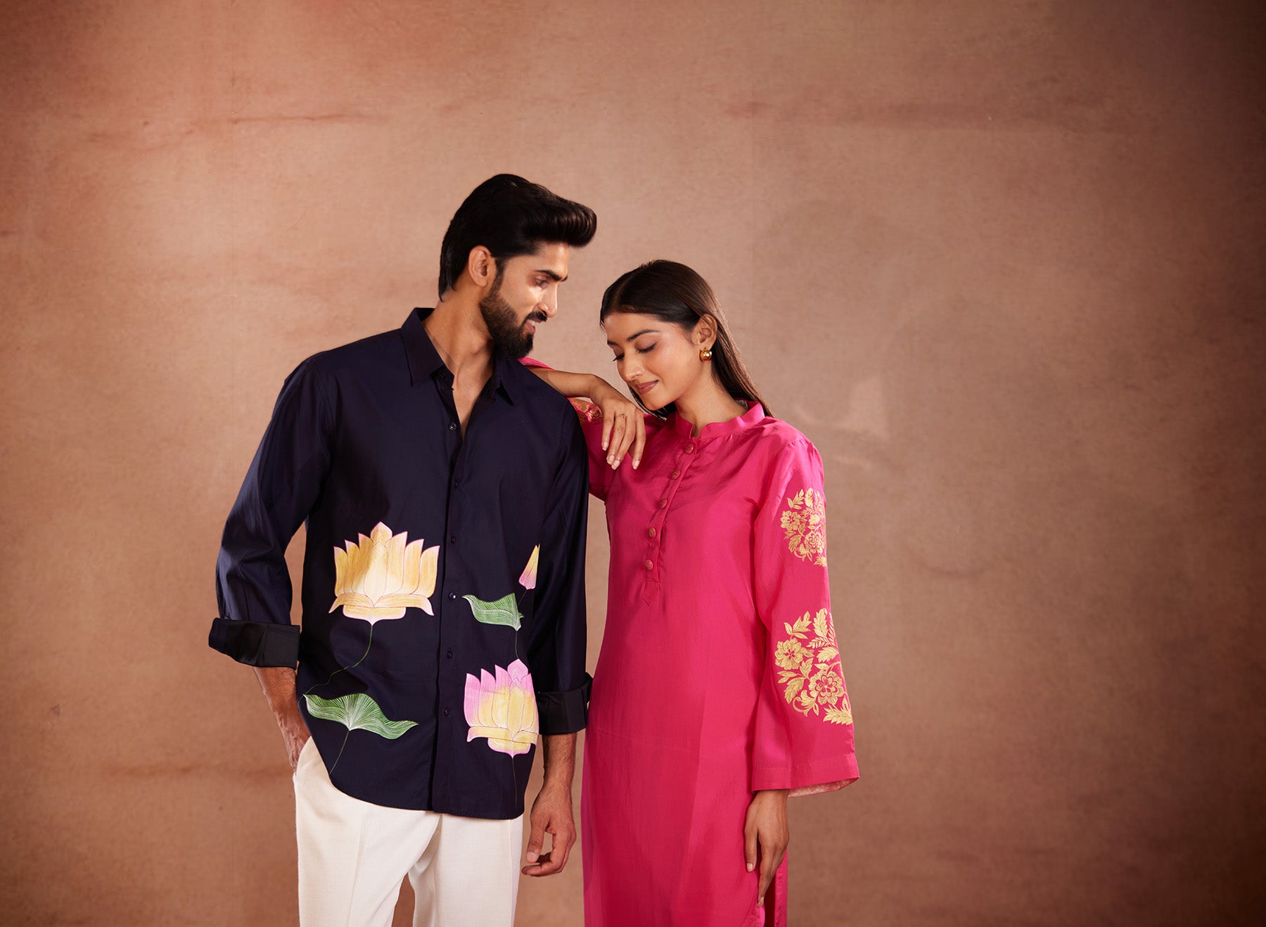 Full Sleeve floral hand painted kurta