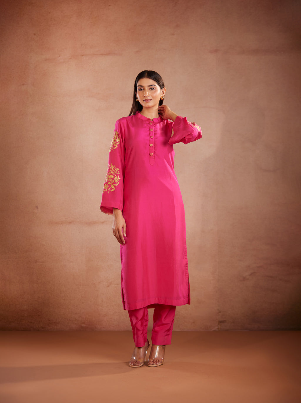 Full Sleeve floral hand painted kurta