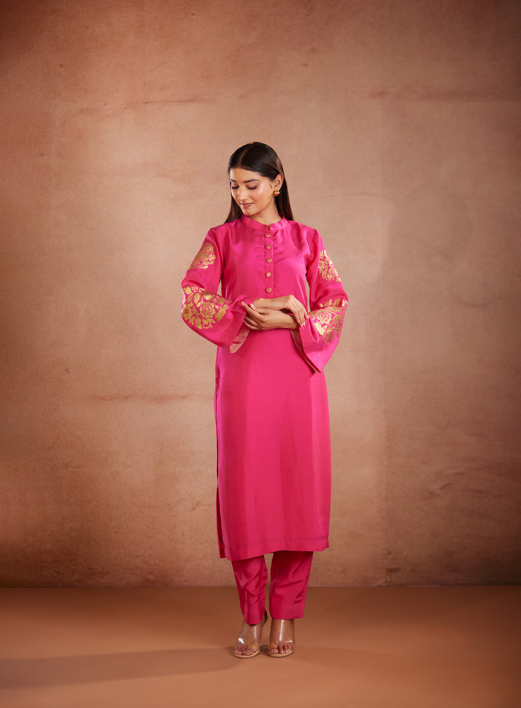 Full Sleeve floral hand painted kurta