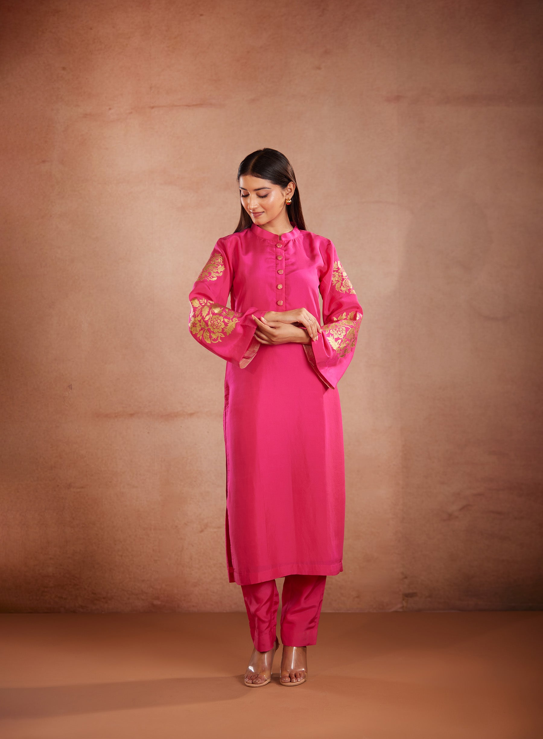 Full Sleeve floral hand painted kurta