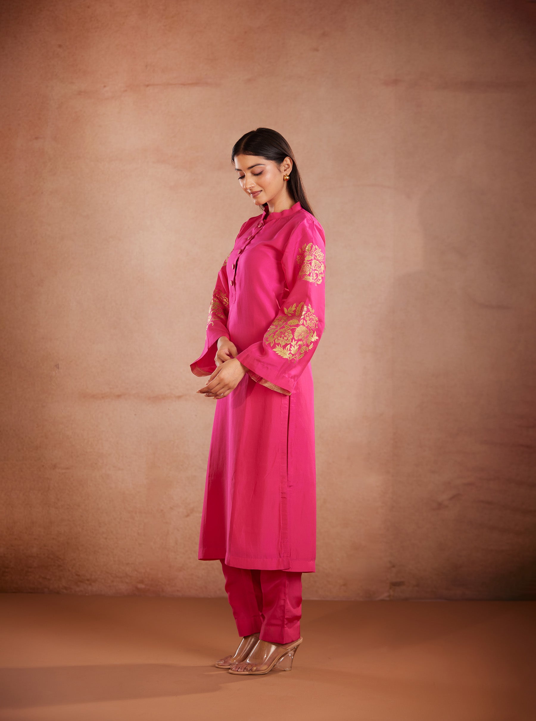Full Sleeve floral hand painted kurta