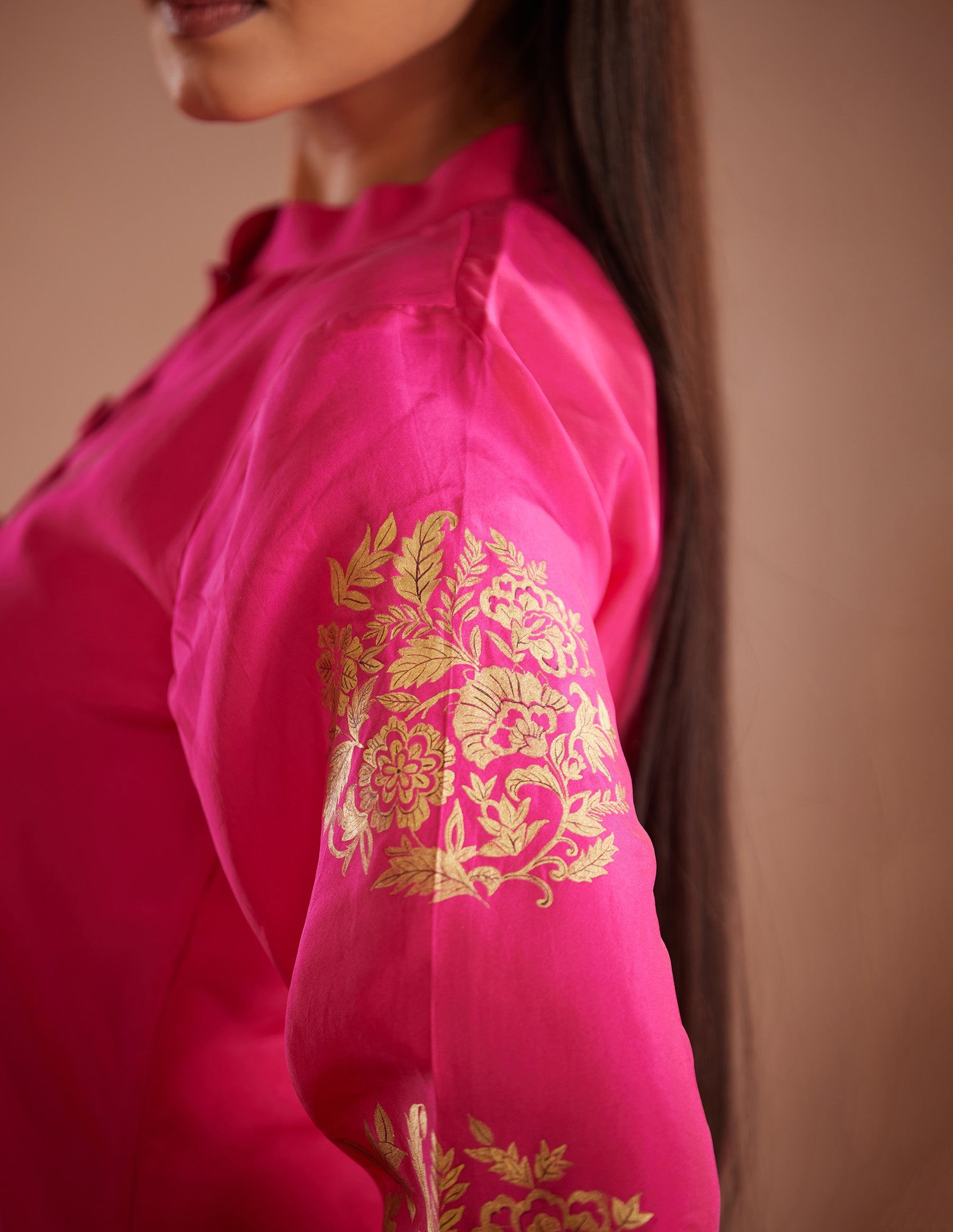 Full Sleeve floral hand painted kurta