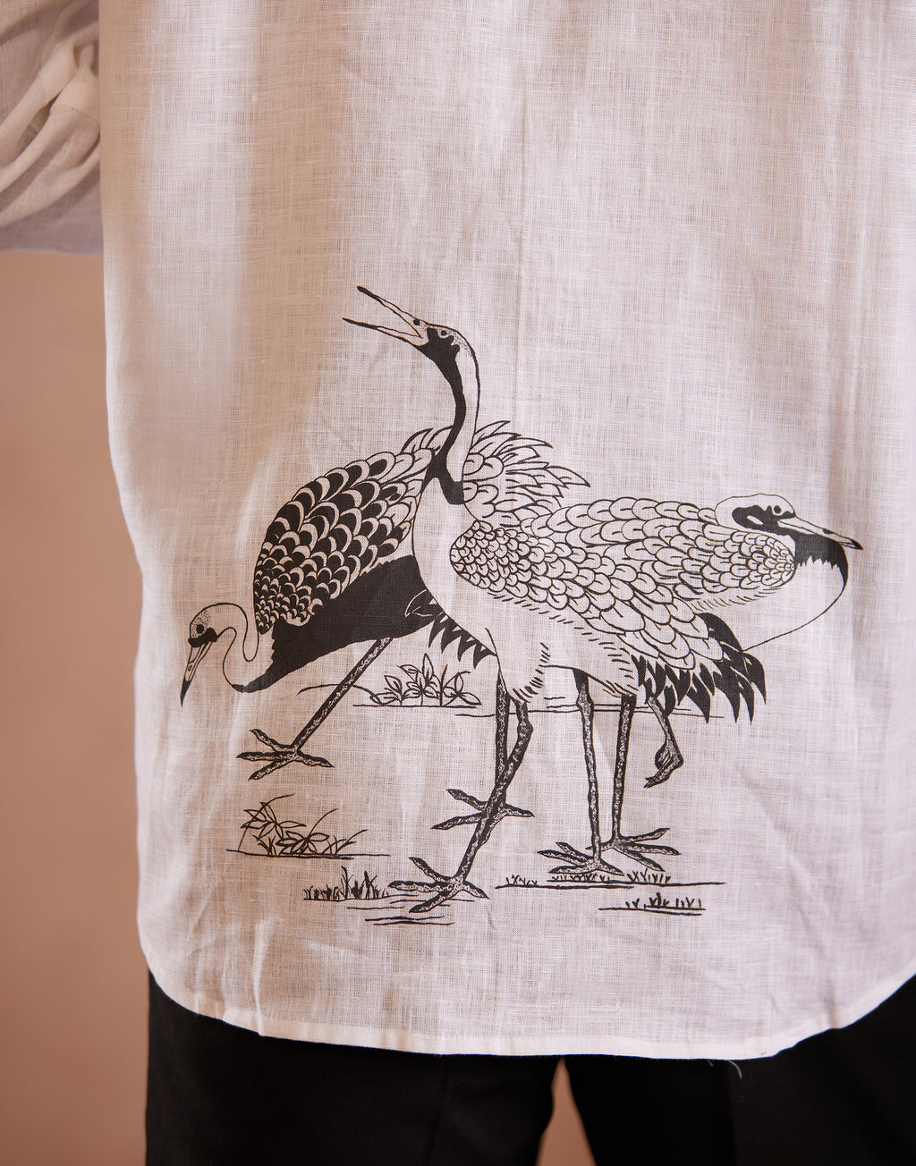 Heron Sketch Linen Shirt