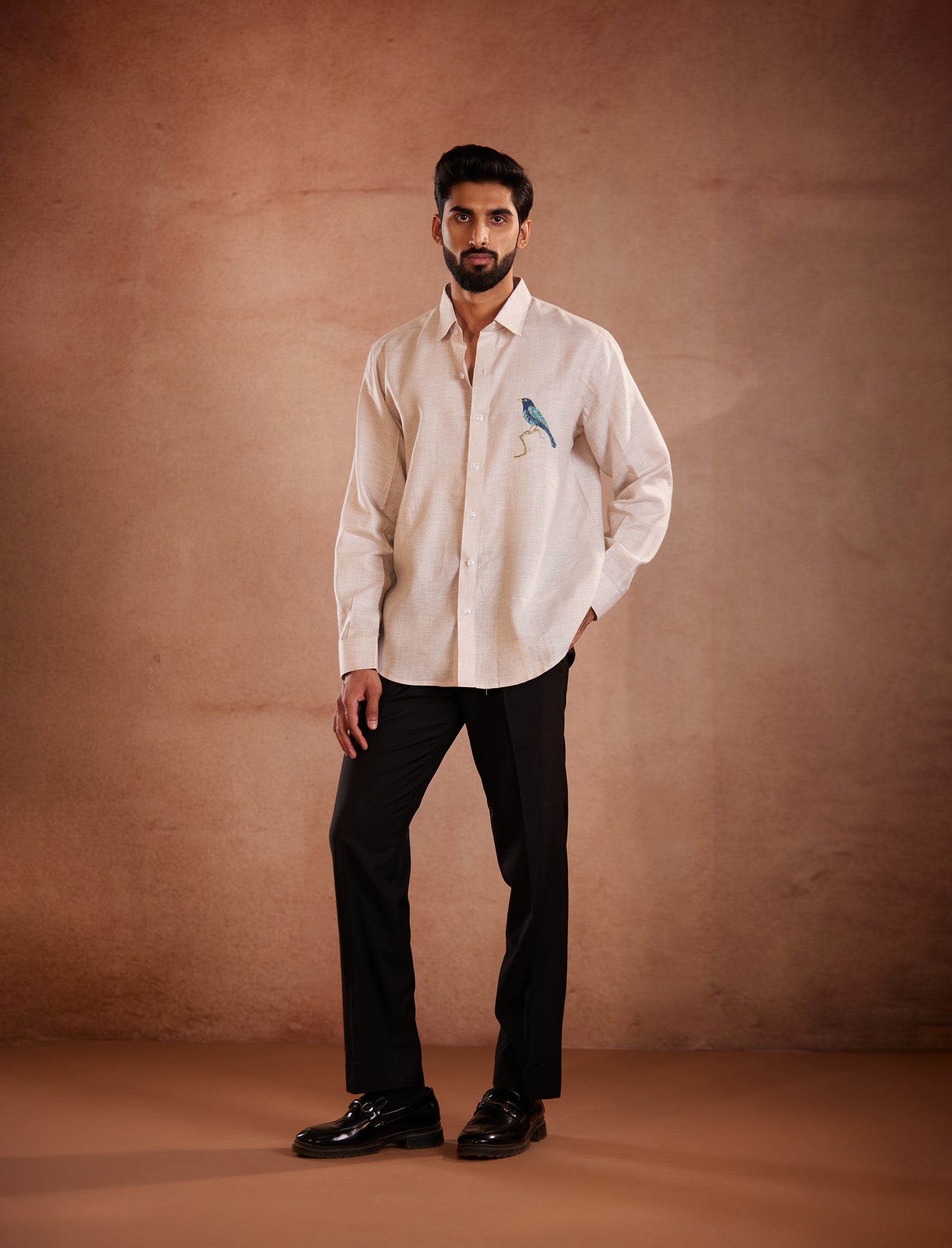 Azure Songbird Linen Shirt