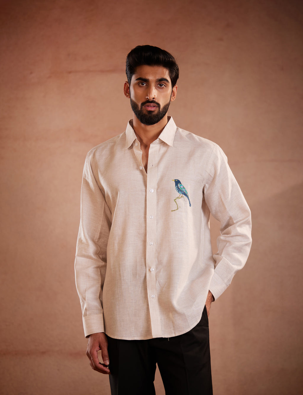 Azure Songbird Linen Shirt