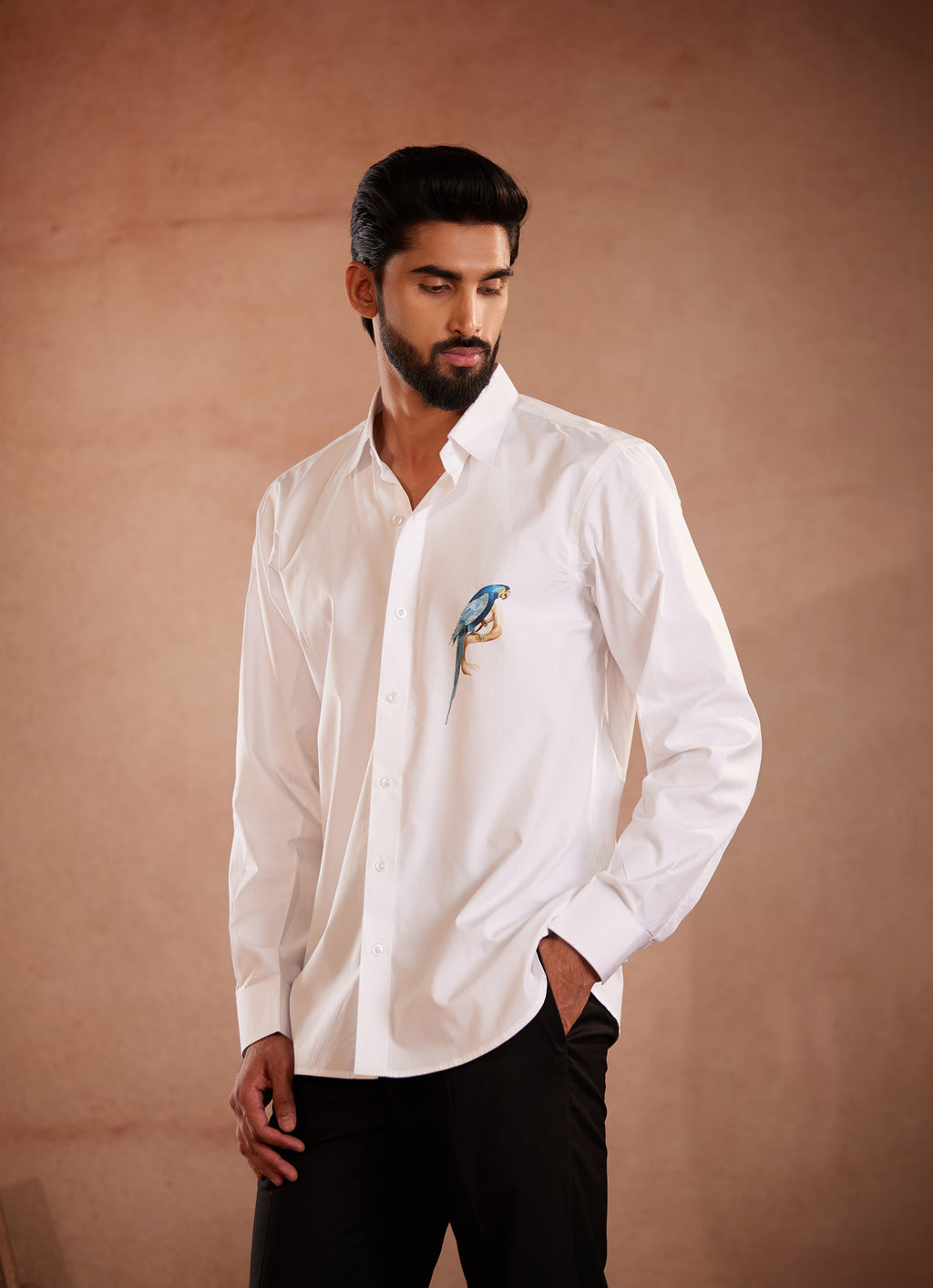 Macaw Hand-Painted Shirt