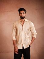Golden Bloom Hand-Painted Shirt