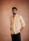 Golden Bloom Hand-Painted Shirt