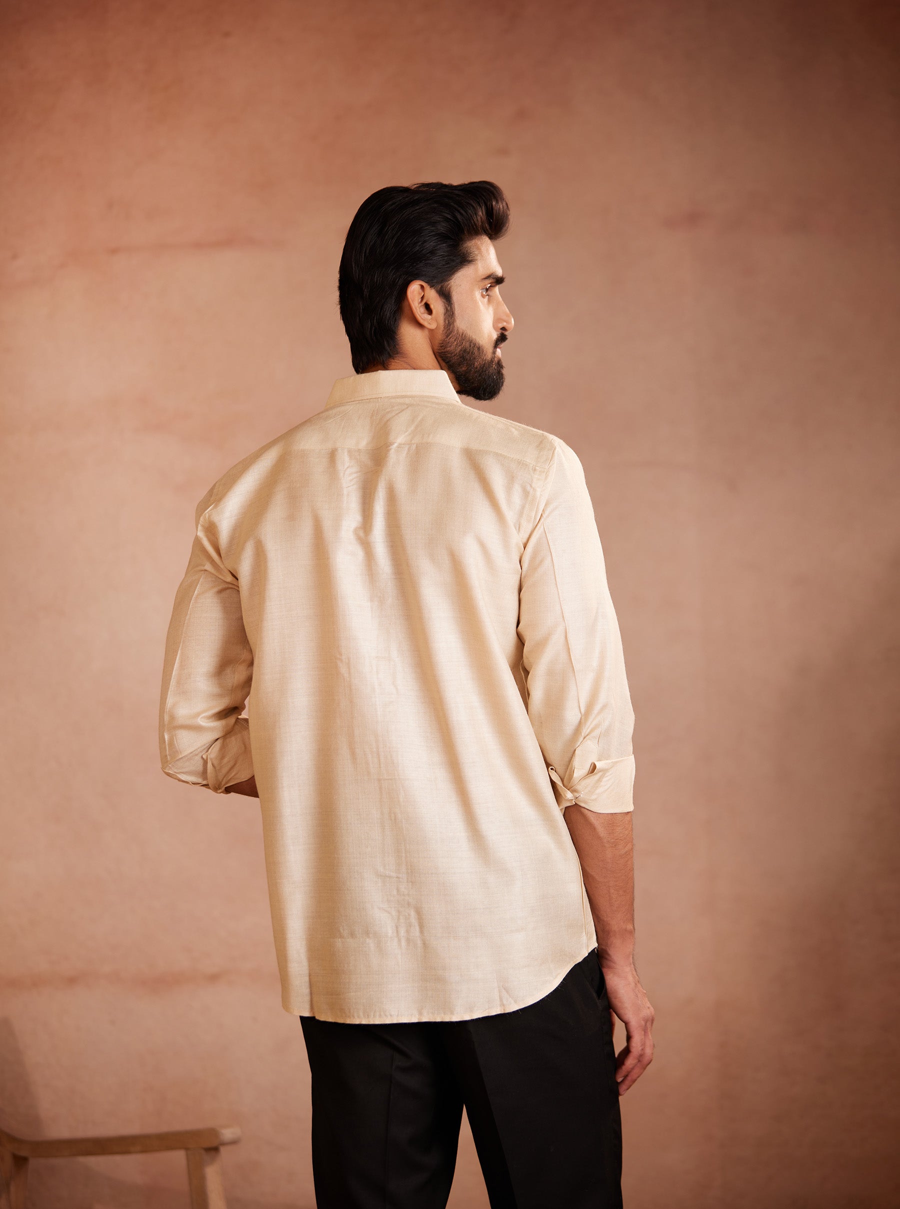 Golden Bloom Hand-Painted Shirt