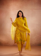 Long Sleeves hand-painted kurta