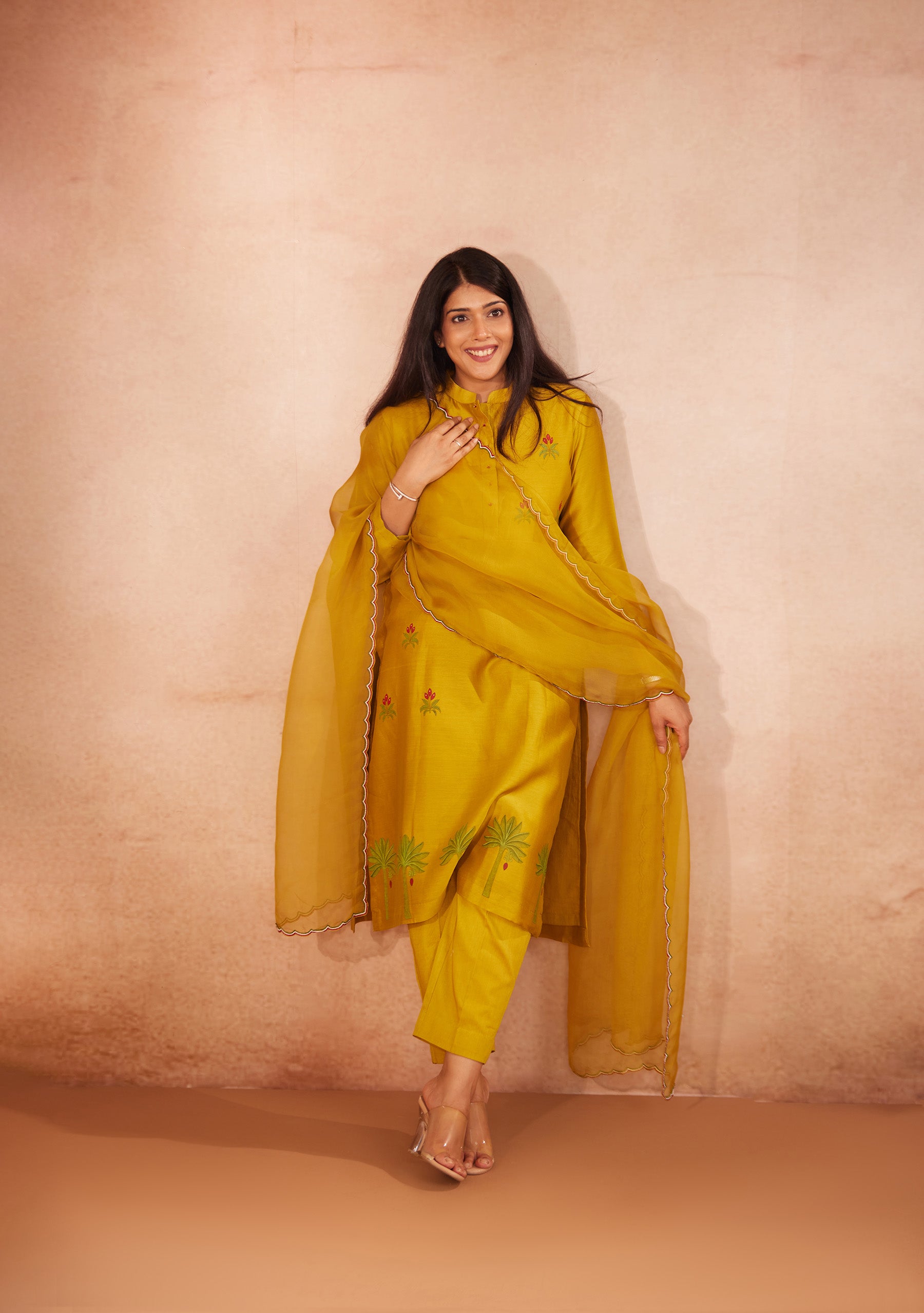 Long Sleeves hand-painted kurta