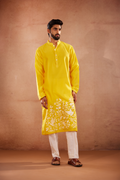 Crane Blossom Haldi Kurta set