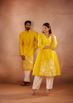 Crane Blossom Haldi Kurta set
