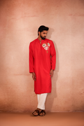 Rustic Bloom Hand-Painted Kurta Set