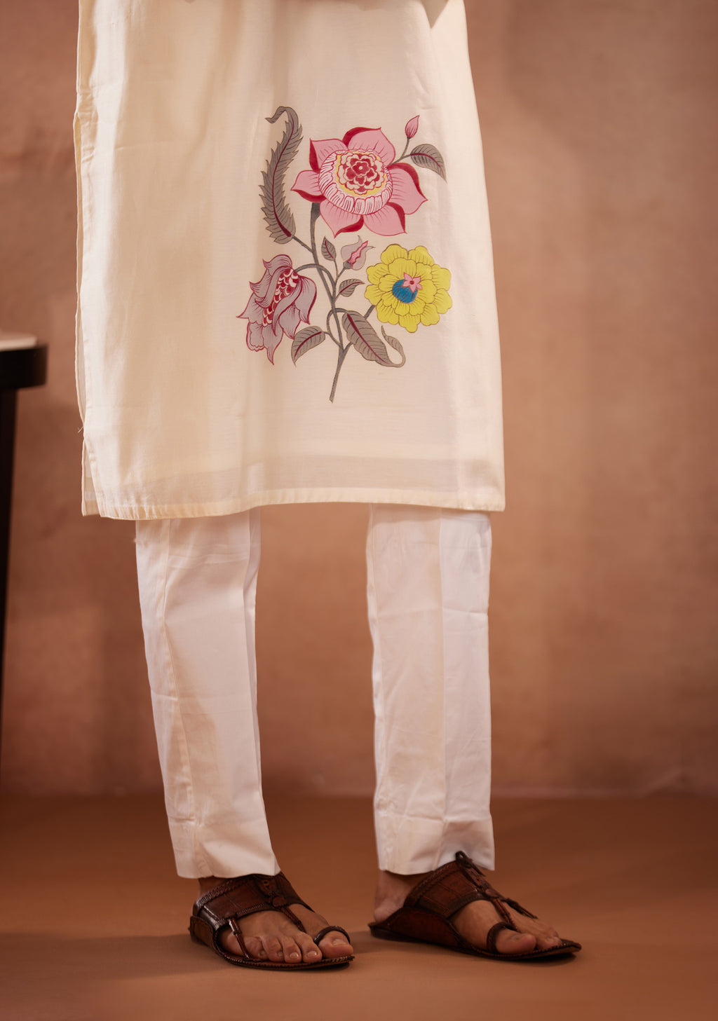 Floral Heritage Hand-Painted Kurta Set