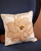 Champagne Lotus Luxury Hand-Painted Cushion Cover