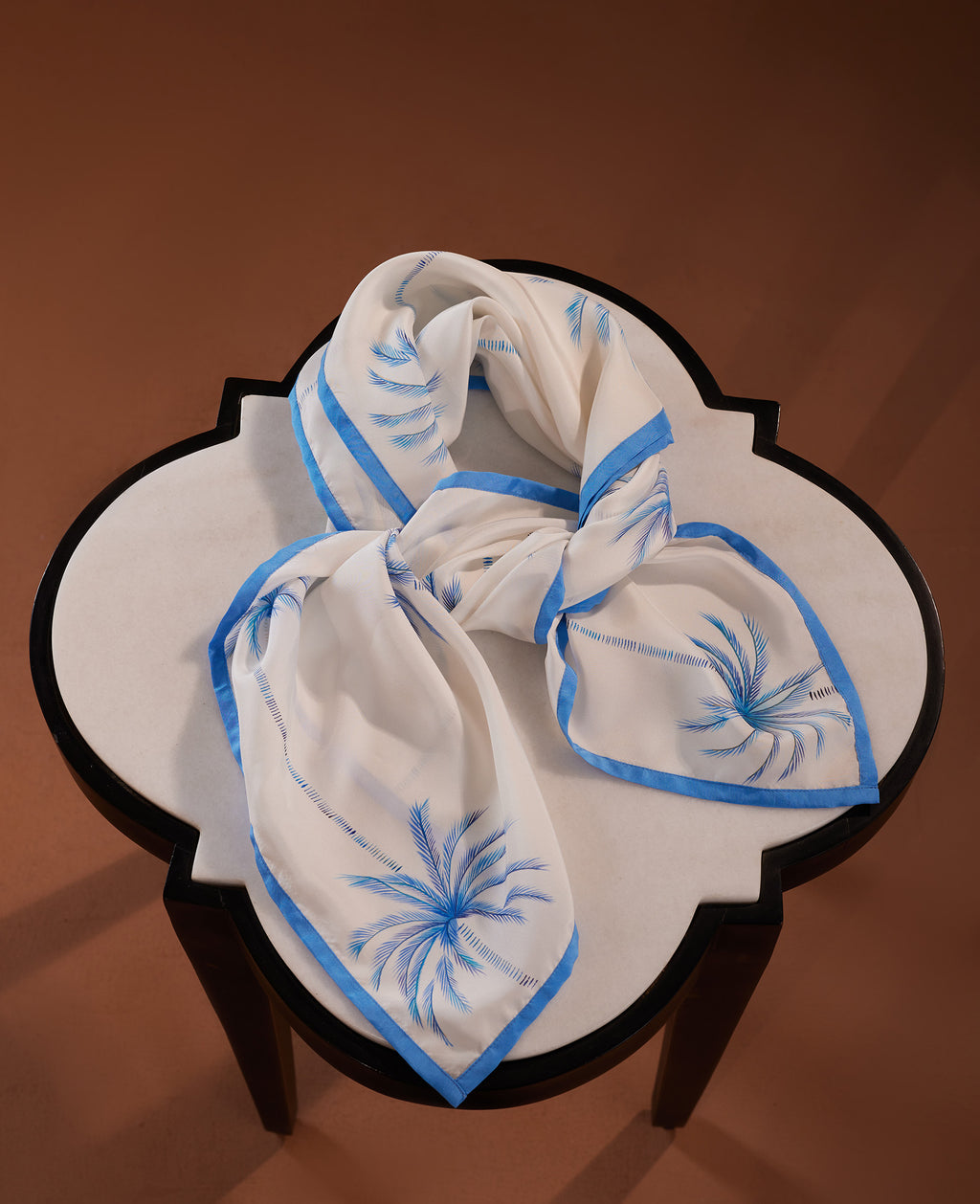 Floral Hand-Painted Blue Towel