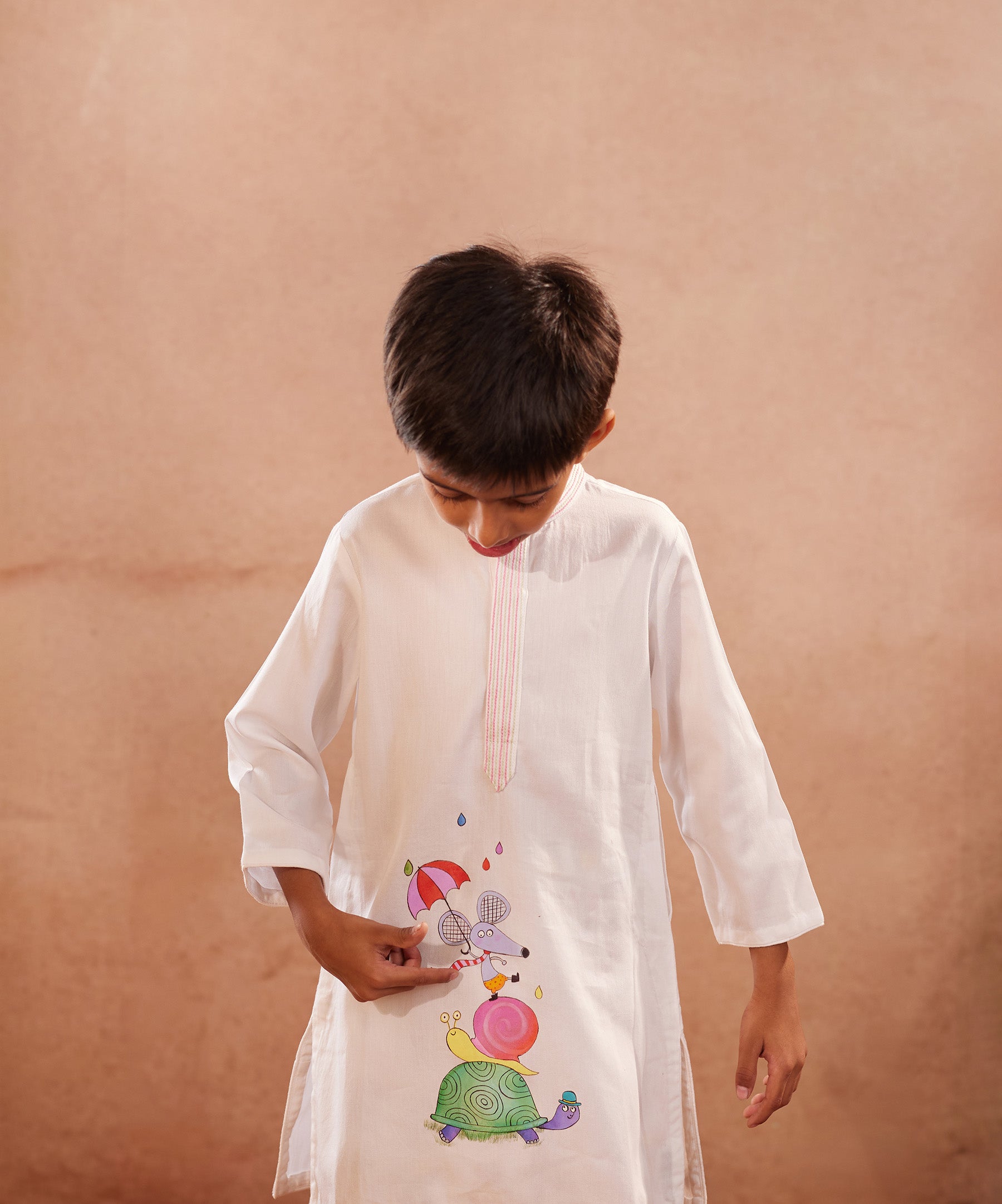 Animal Rain Dance l Cotton hand painted kurta set