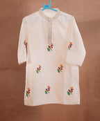 Parrot Paradise l Cotton hand painted kurta set
