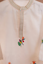 Parrot Paradise l Cotton hand painted kurta set