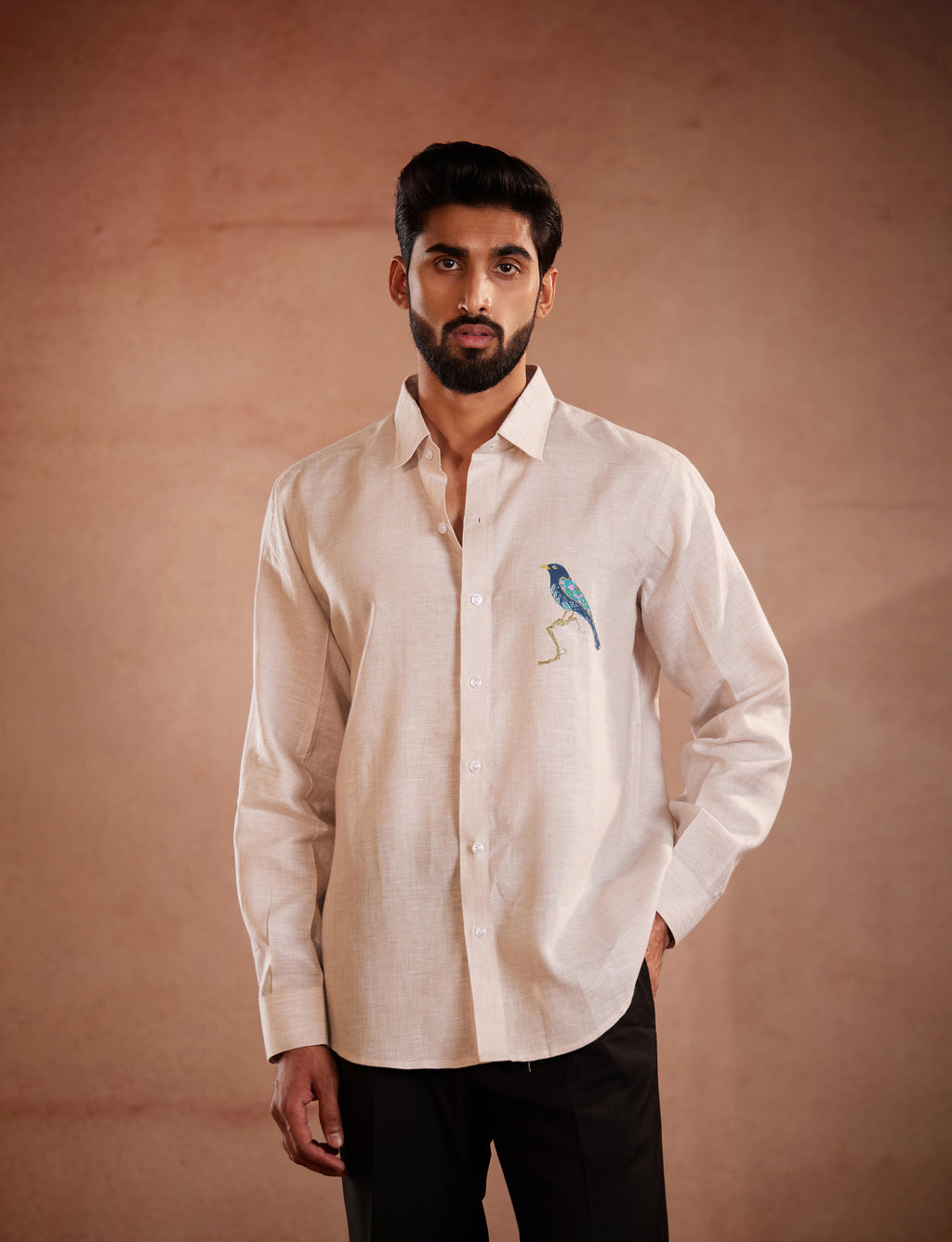 Azure Songbird Linen Shirt