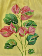 Sunny Petals Dress l Pure linen hand painted dress