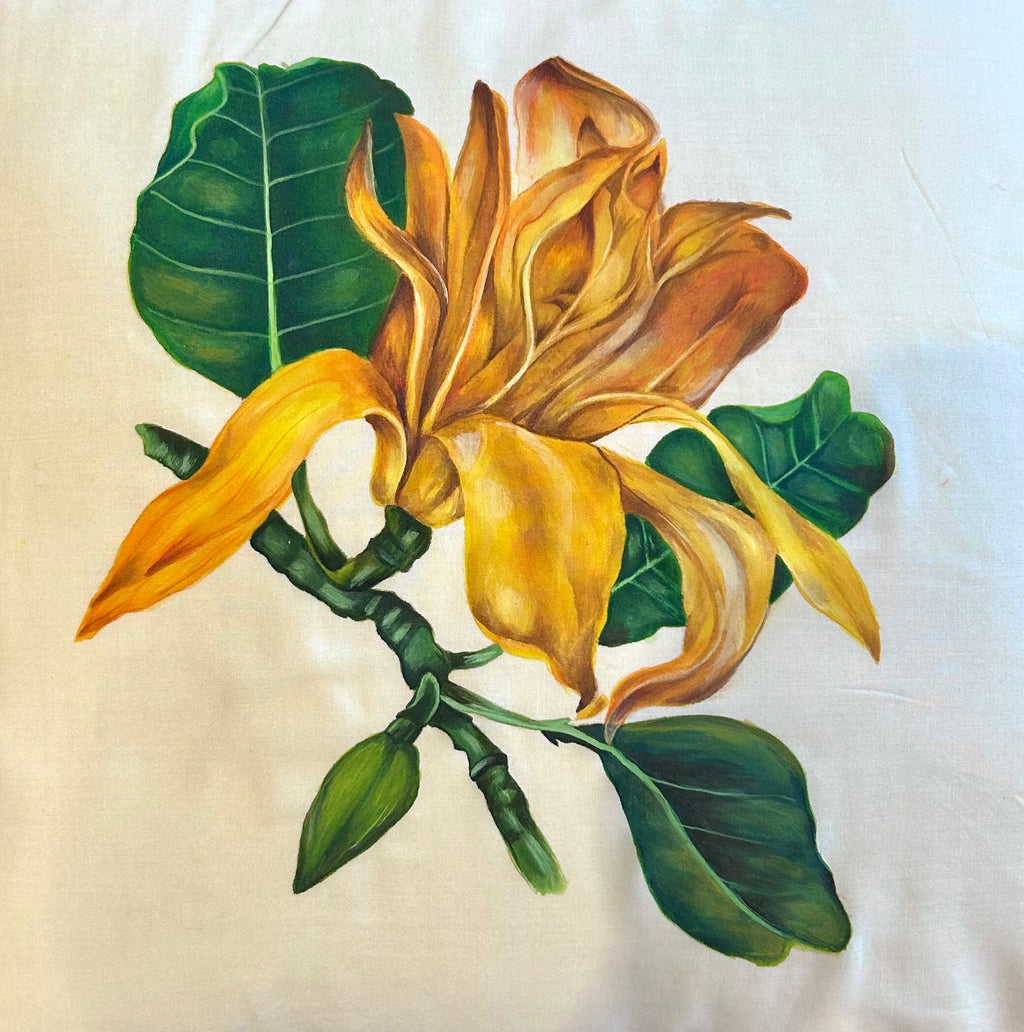 Golden Songbird Athena Silk  Cushion Cover 1