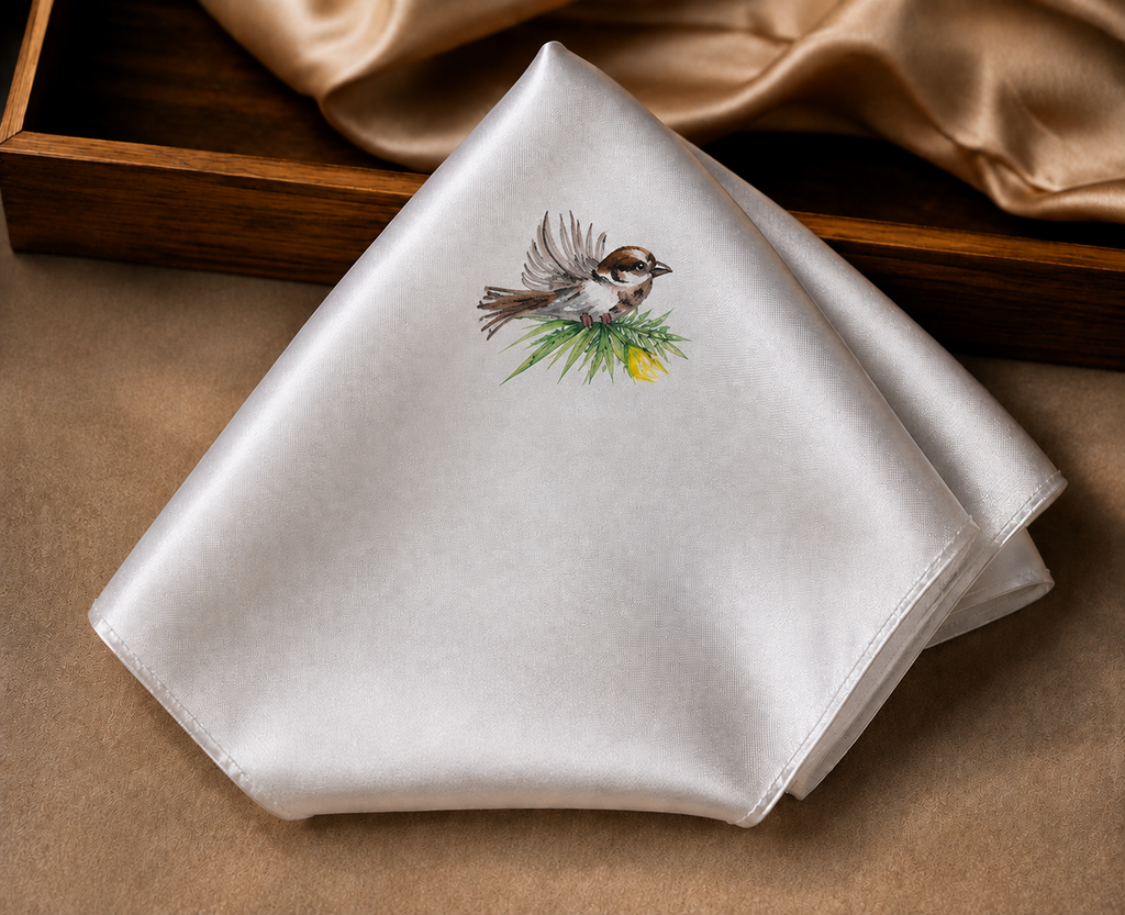 The Woodland Sparrow POCKET SQUARE