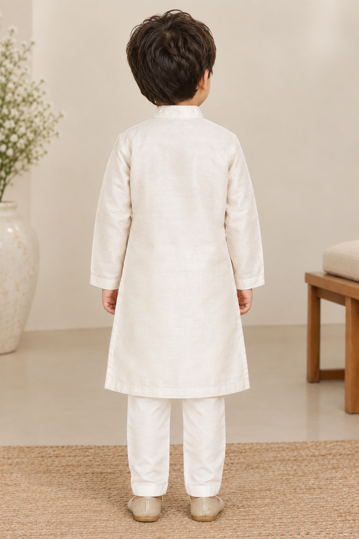 PICHWAI  l Chanderi silk hand painted kurta set