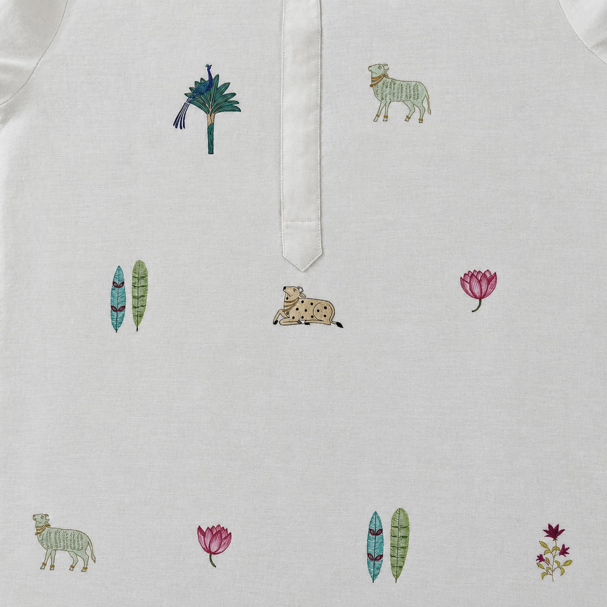 PICHWAI  l Chanderi silk hand painted kurta set