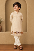 Royal Horses l  Pure cotton silk hand painted kurta set