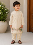 Royal Horses l  Pure cotton silk hand painted kurta set