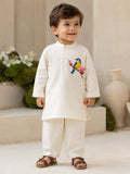 Blossom Bird l Pure chanderi silk hand painted kurta set