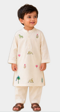 PICHWAI  l Chanderi silk hand painted kurta set